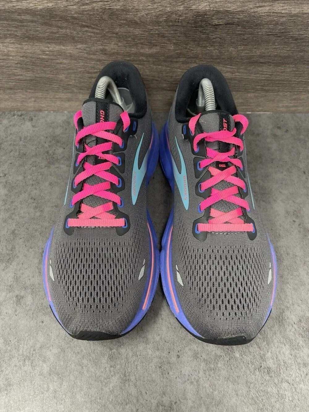 Brooks Ghost 15 Size 10 Womens Black Blue Aruba DNA LOFT v2 Running Shoes